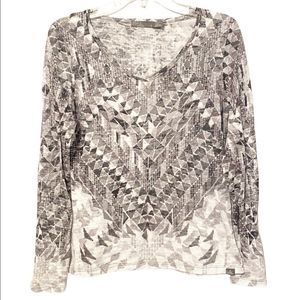 prAna Geometric Print Shirt | Long Sleeve size S